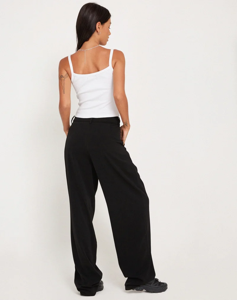 Pantalon à jambes larges Sakaria, Tailoring Black