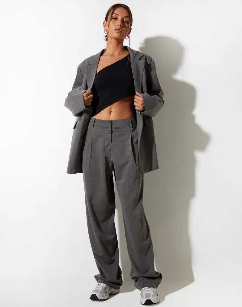 Pantalon à jambes larges Sakaria, Tailoring Charcoal
