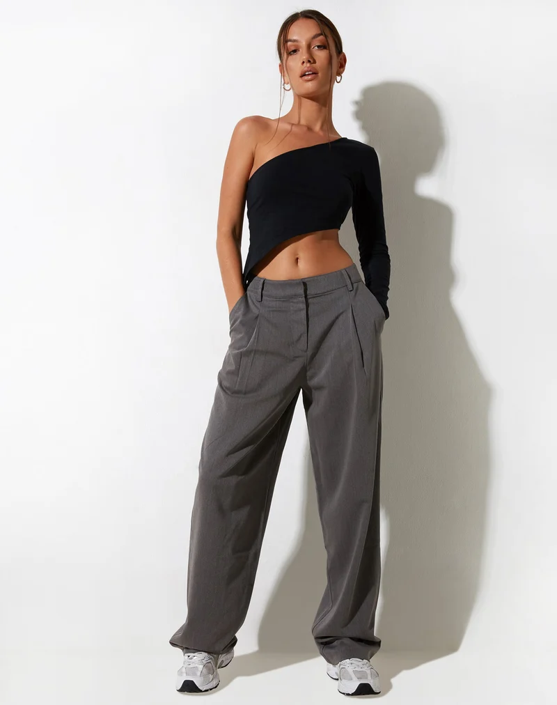 Pantalon à jambes larges Sakaria, Tailoring Charcoal