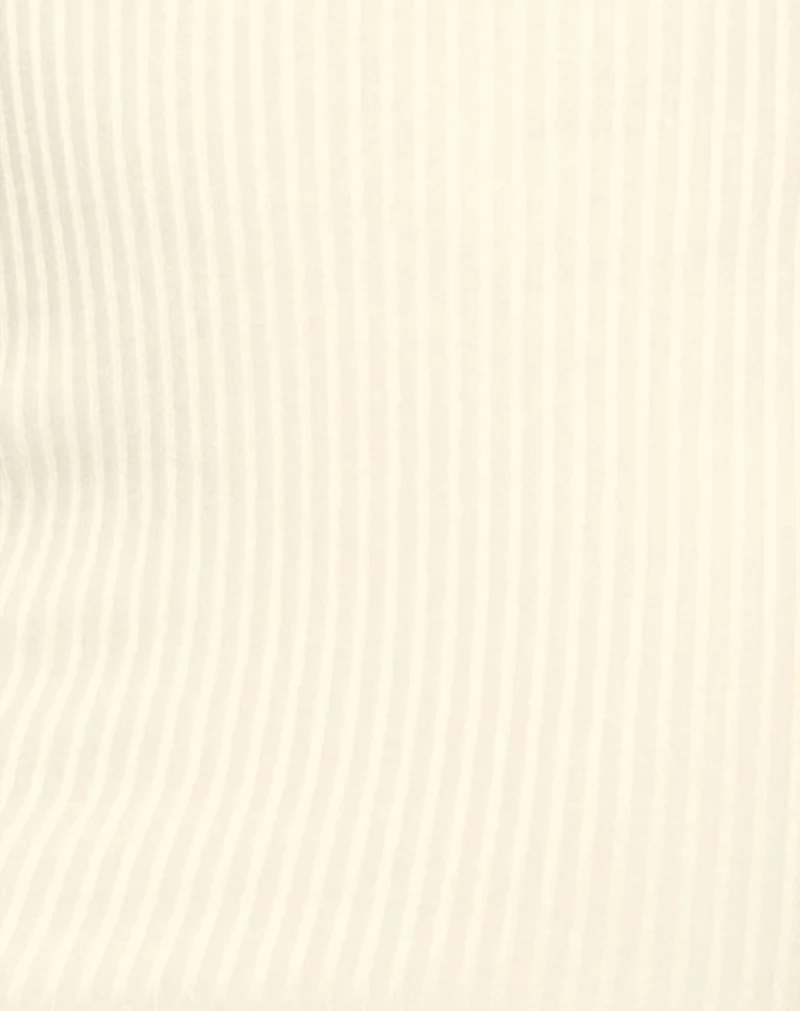Marsha Cold Shoulder Dress in White Rib