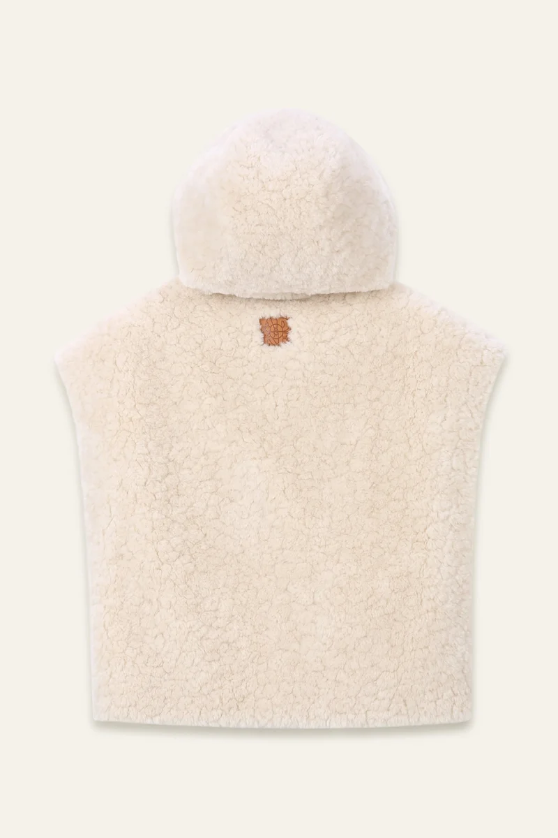 Veste sans manches fausse fourrure DELIA - Ecru