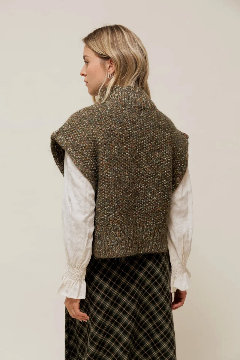 ISALINEY - Pull Sans Manches Col Haut
