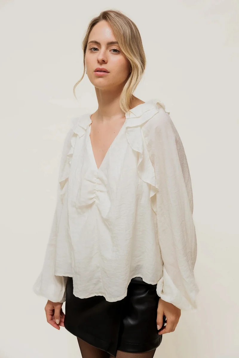 RÉLISSE - Blouse Romantique à Volants Cascade