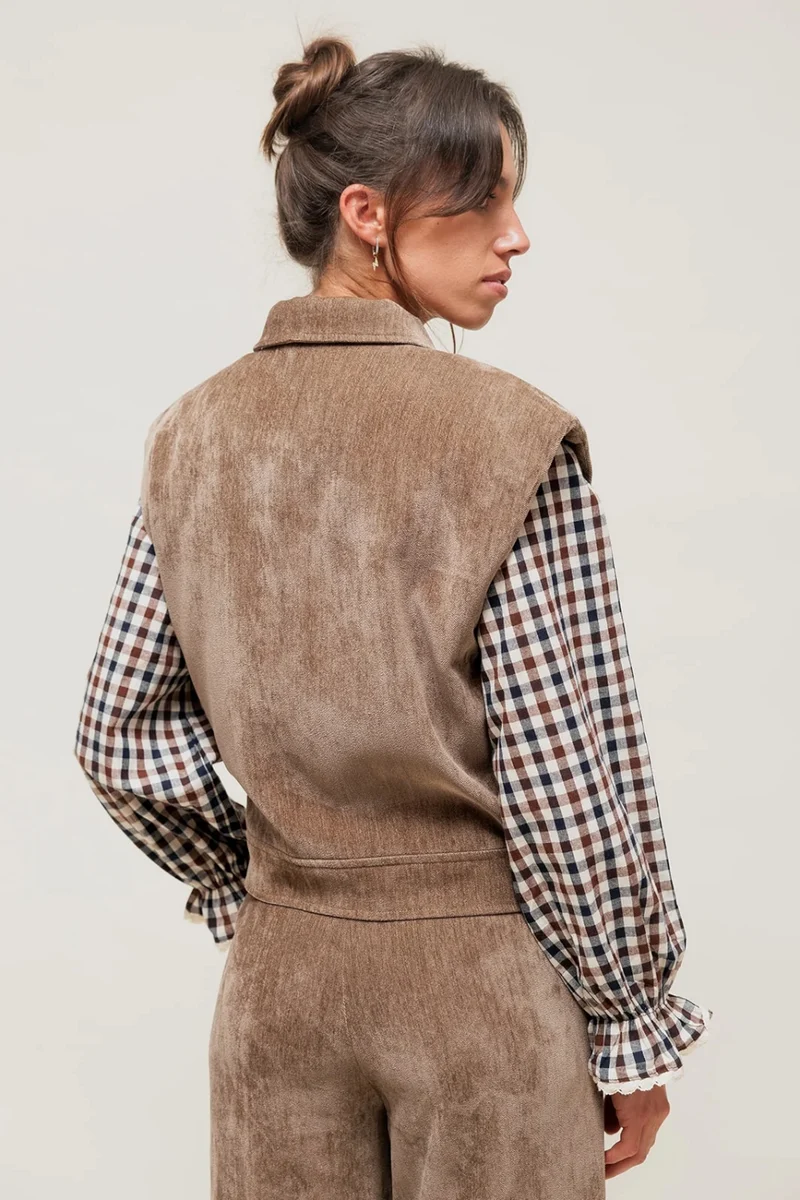 LIORINA - Veste Sans Manches Effet Velours
