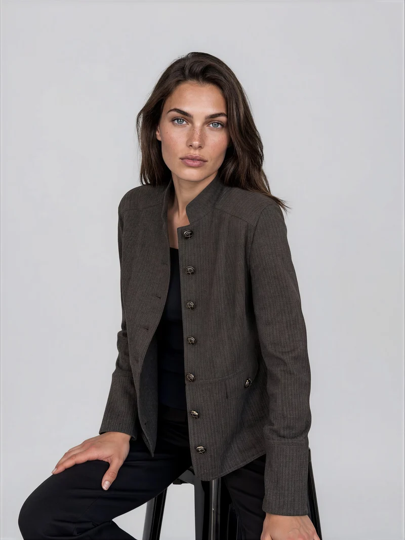 Veste cintrée à col montant Eugénie