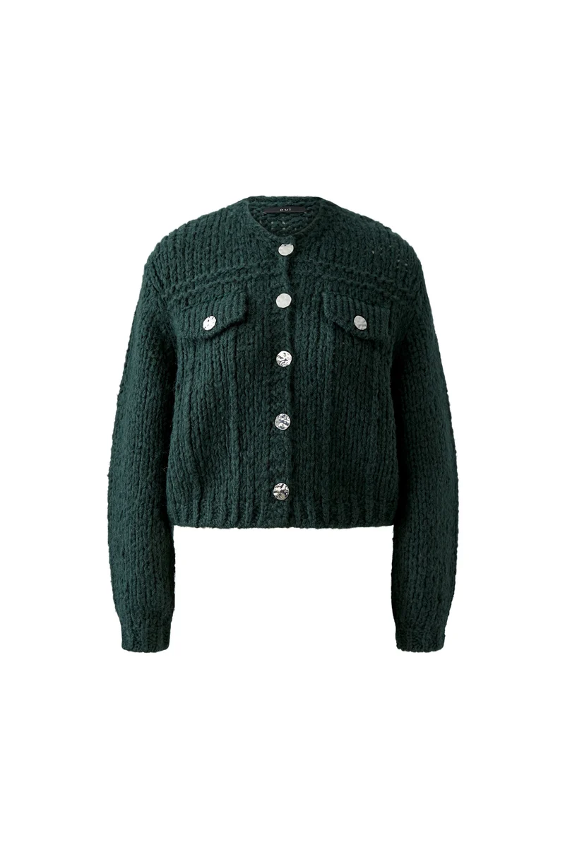 Cardigan texturé à manches volumineuses