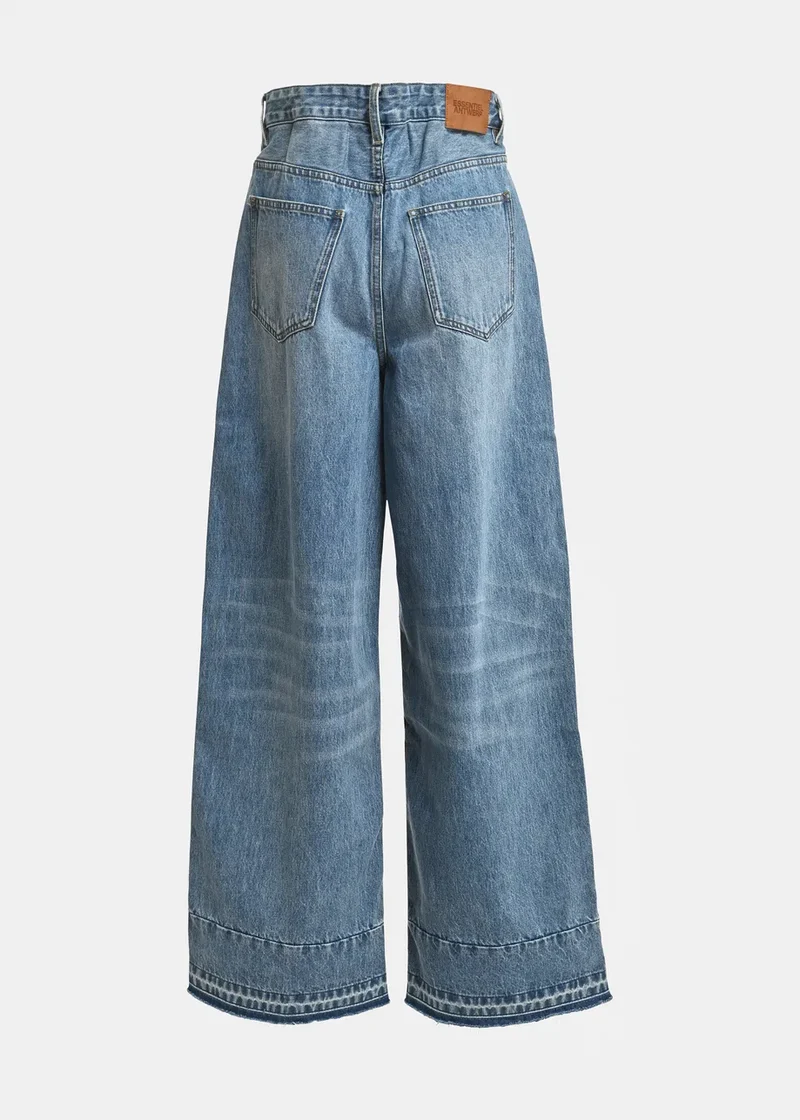 Jeans large à empiècements contrastants Krisp