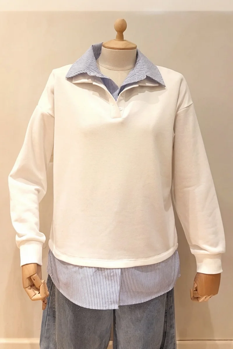 Pull sweat blanc