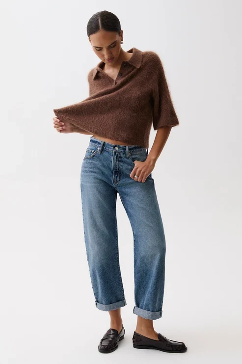 Jeans boyfriend à revers roulés Donny