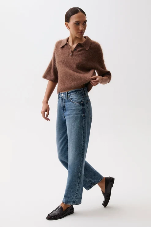 Jeans boyfriend à revers roulés Donny