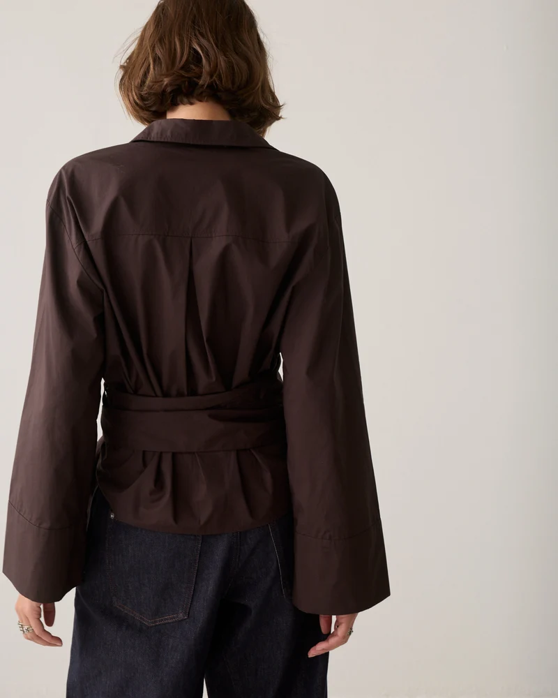 Blouse cache-cœur en popeline
