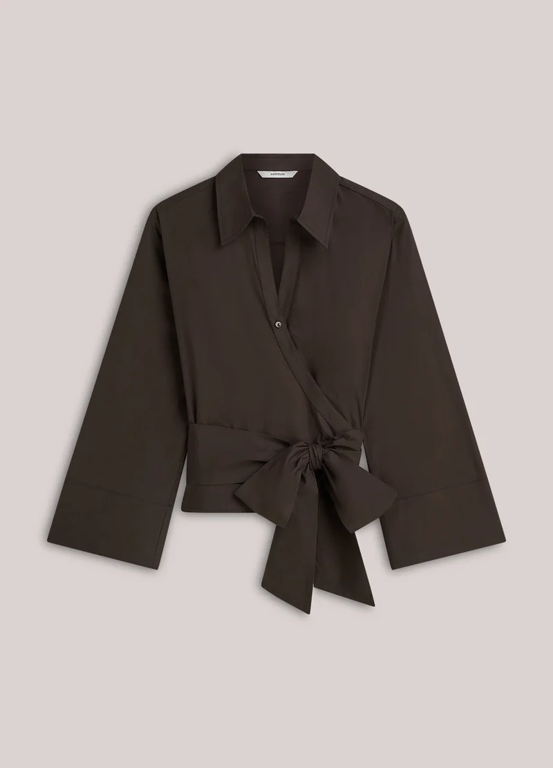 Blouse cache-cœur en popeline