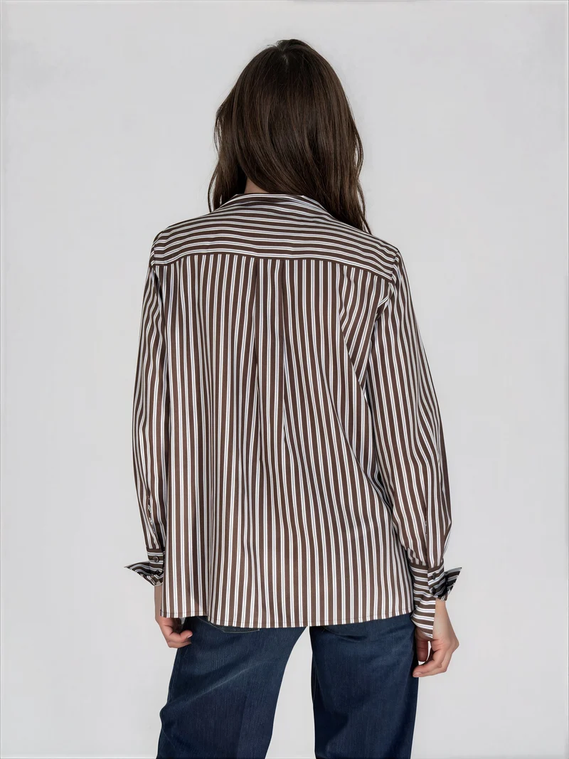 Chemise rayée ample à ourlet arrondi Jenny