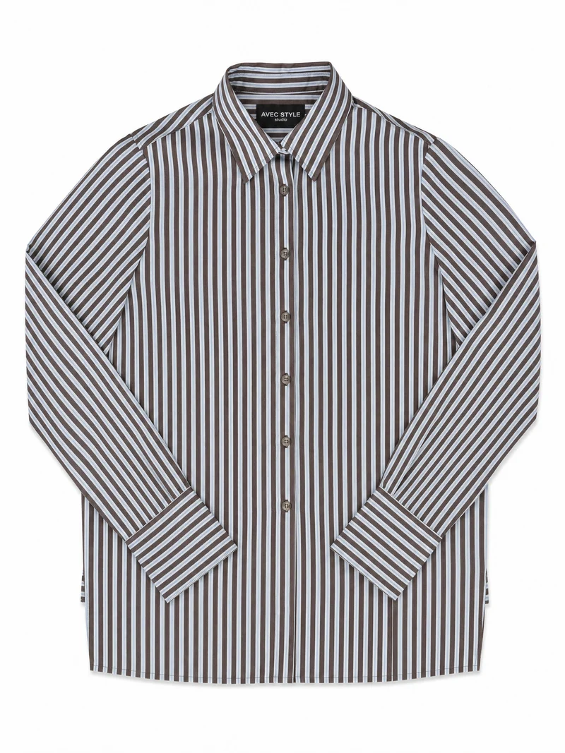 Chemise rayée ample à ourlet arrondi Jenny