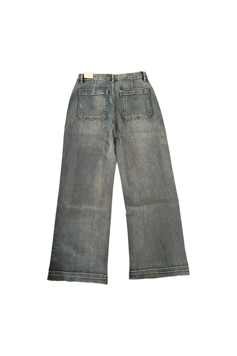 JEANS BLEU CLAIR EVASE 5 BOUTONS DENIM