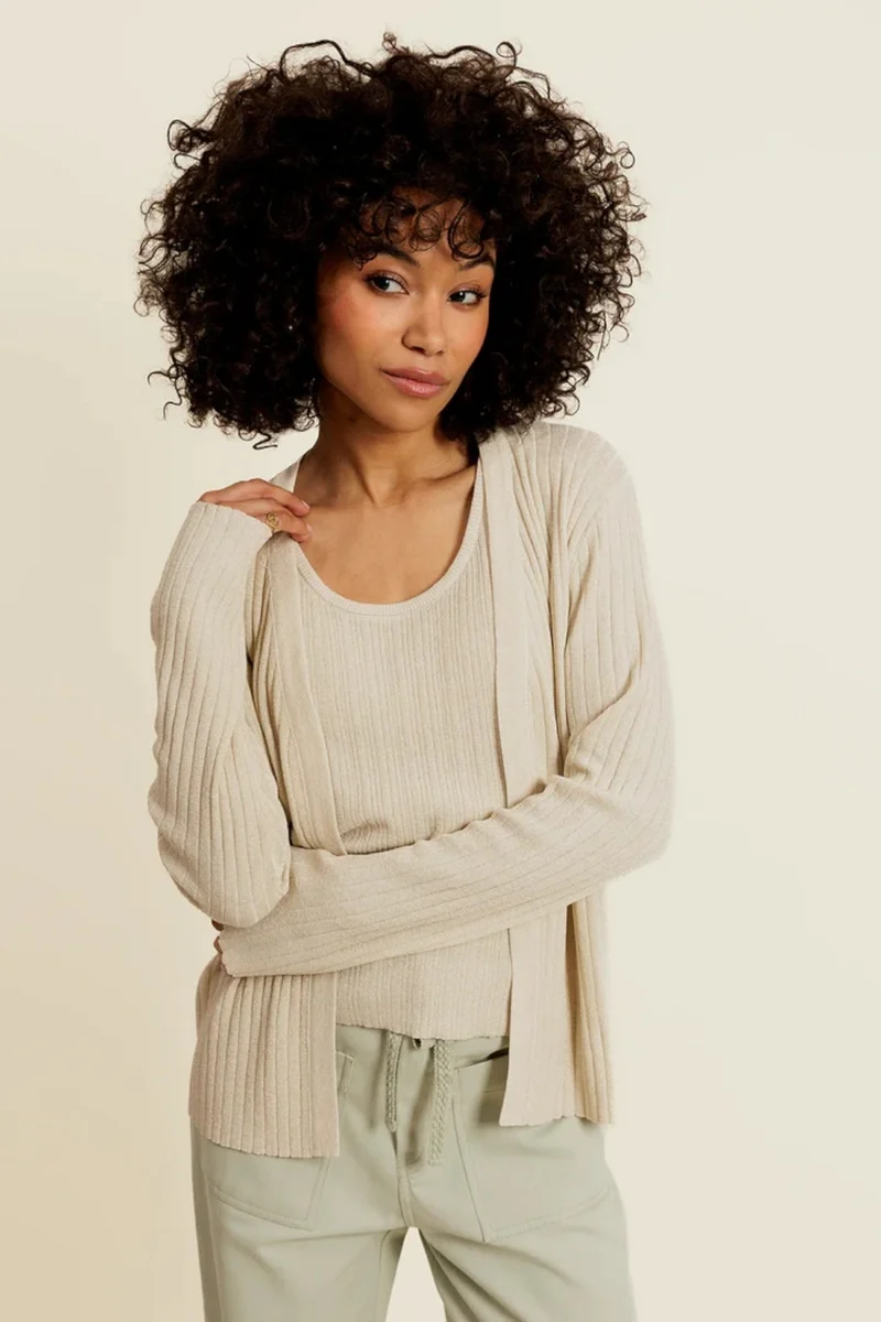 ALYSSÉ - Débardeur Beige avec Lurex