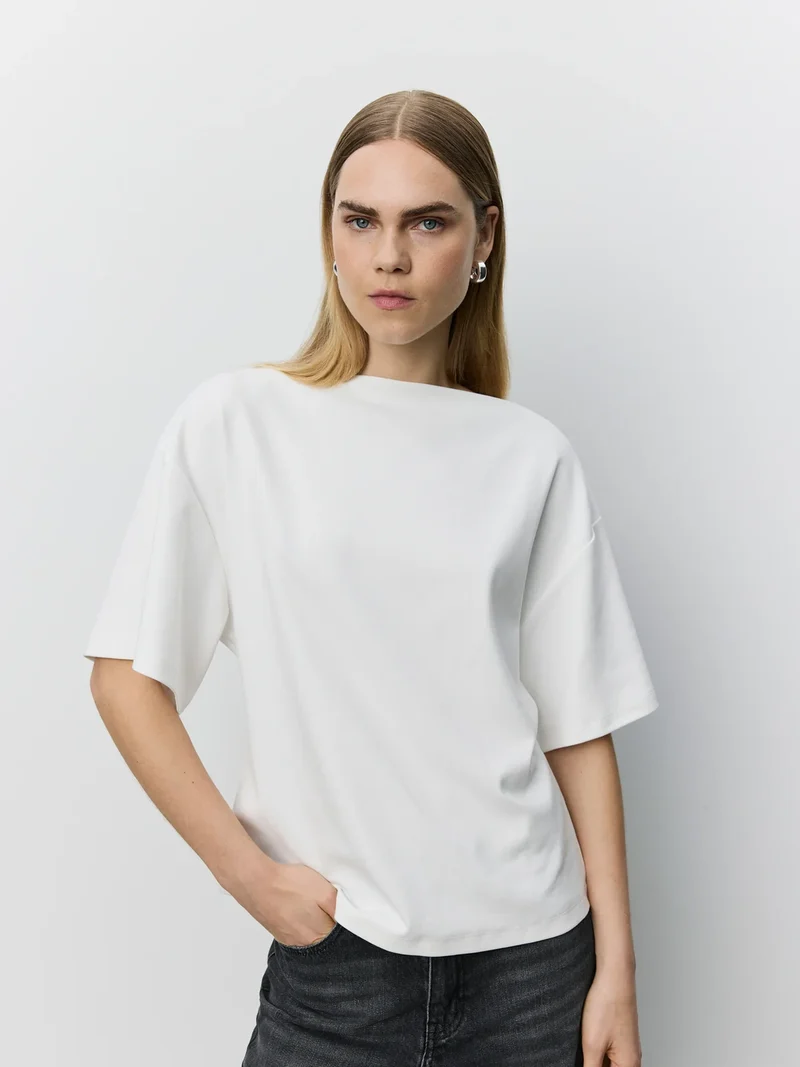 T-shirt à encolure bateau et manches larges Tea