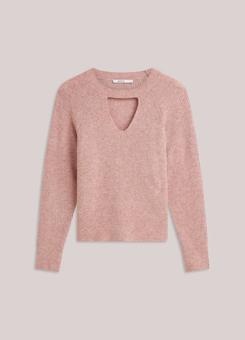 Pull texturé à encolure ajourée