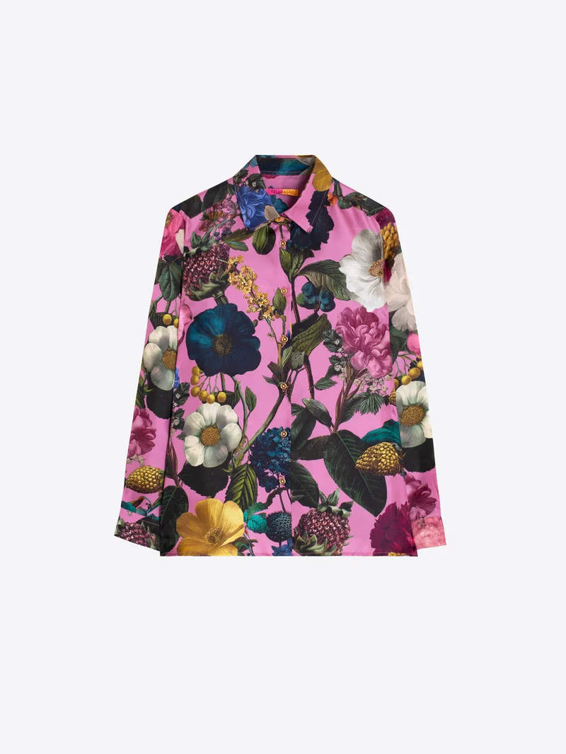 Chemise à imprimé botanique surdimensionné