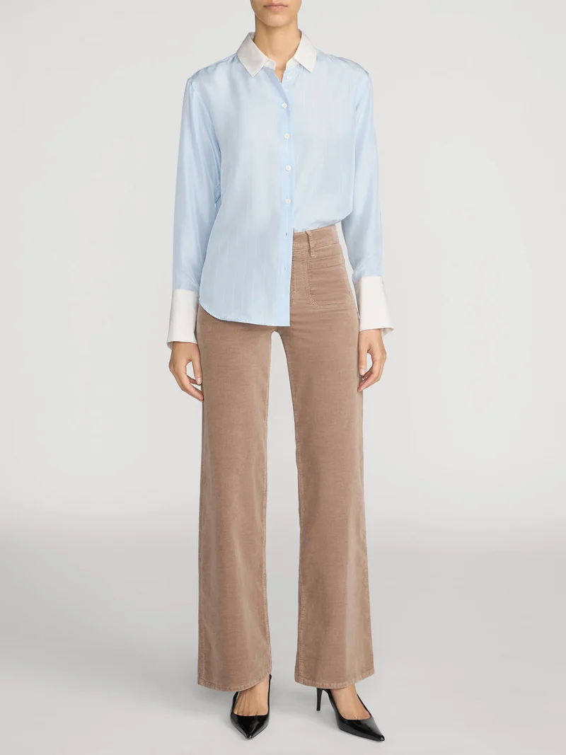 Jeans slim palazzo modernist en corduroy