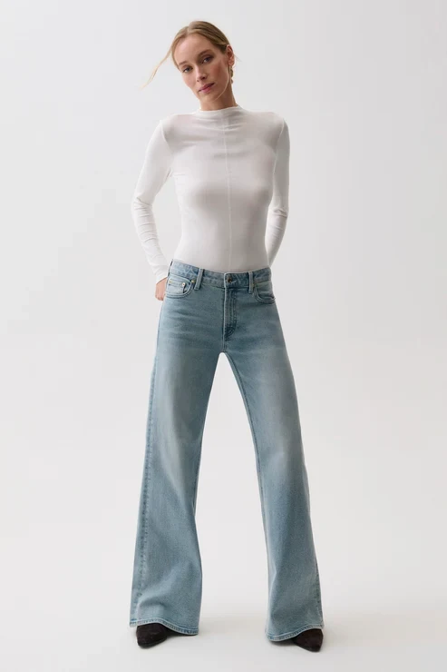 Jeans à jambes larges et taille mi-haute Vivian