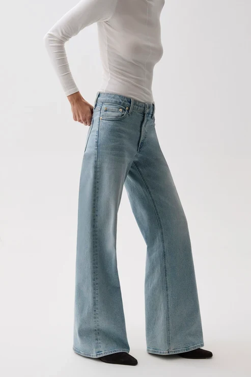 Jeans à jambes larges et taille mi-haute Vivian