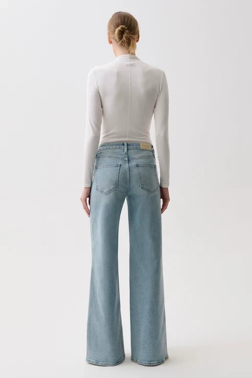 Jeans à jambes larges et taille mi-haute Vivian