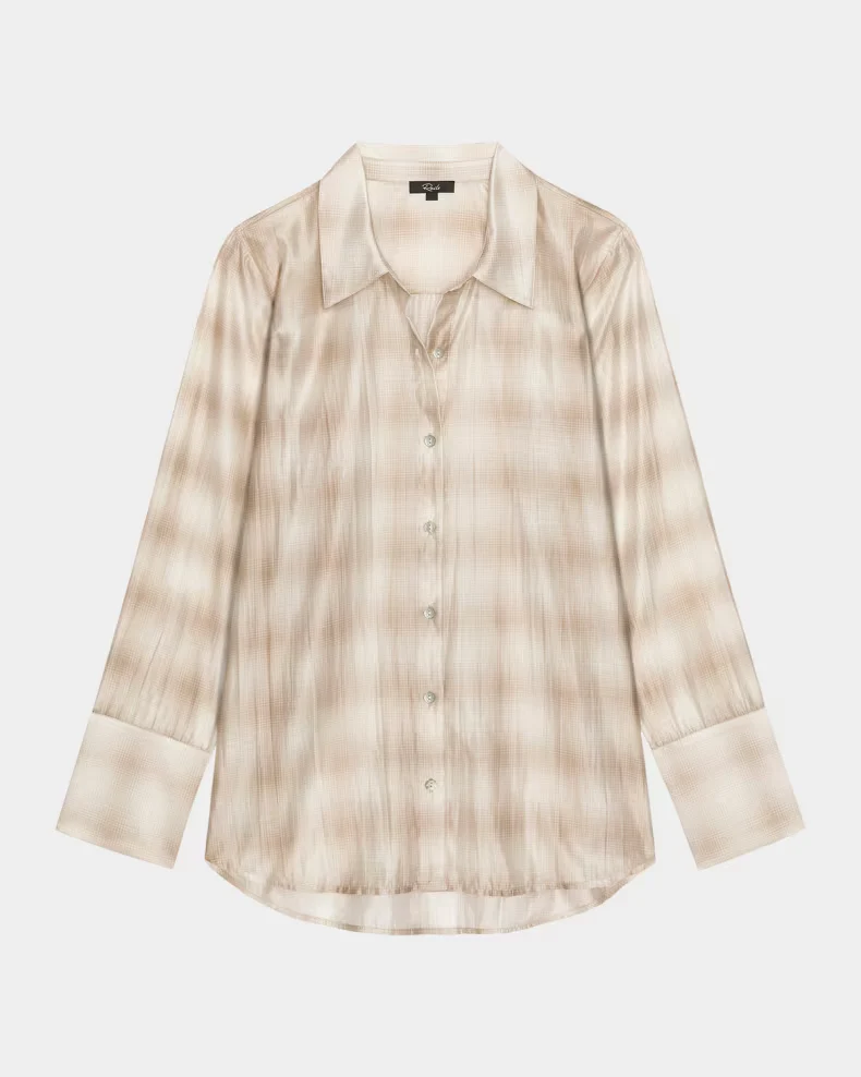 Chemise semi-transparente à carreaux estompés Bishop