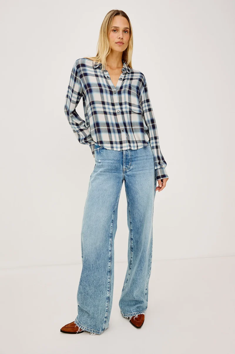Chemise courte à carreaux Malin