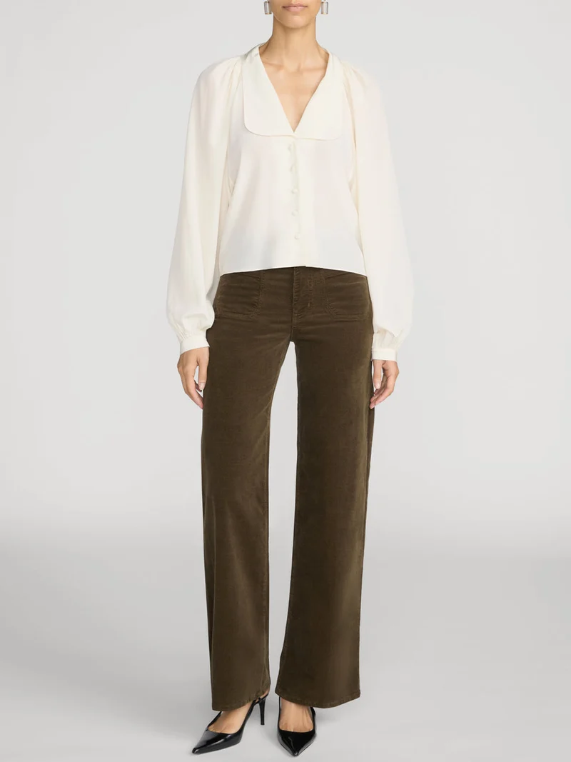 Jeans slim palazzo modernist en corduroy