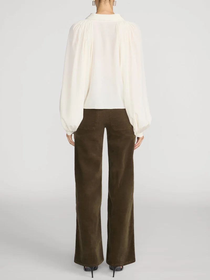 Jeans slim palazzo modernist en corduroy