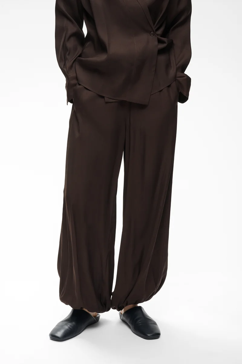 Pantalon fluide Meryl à chevilles élastiquées