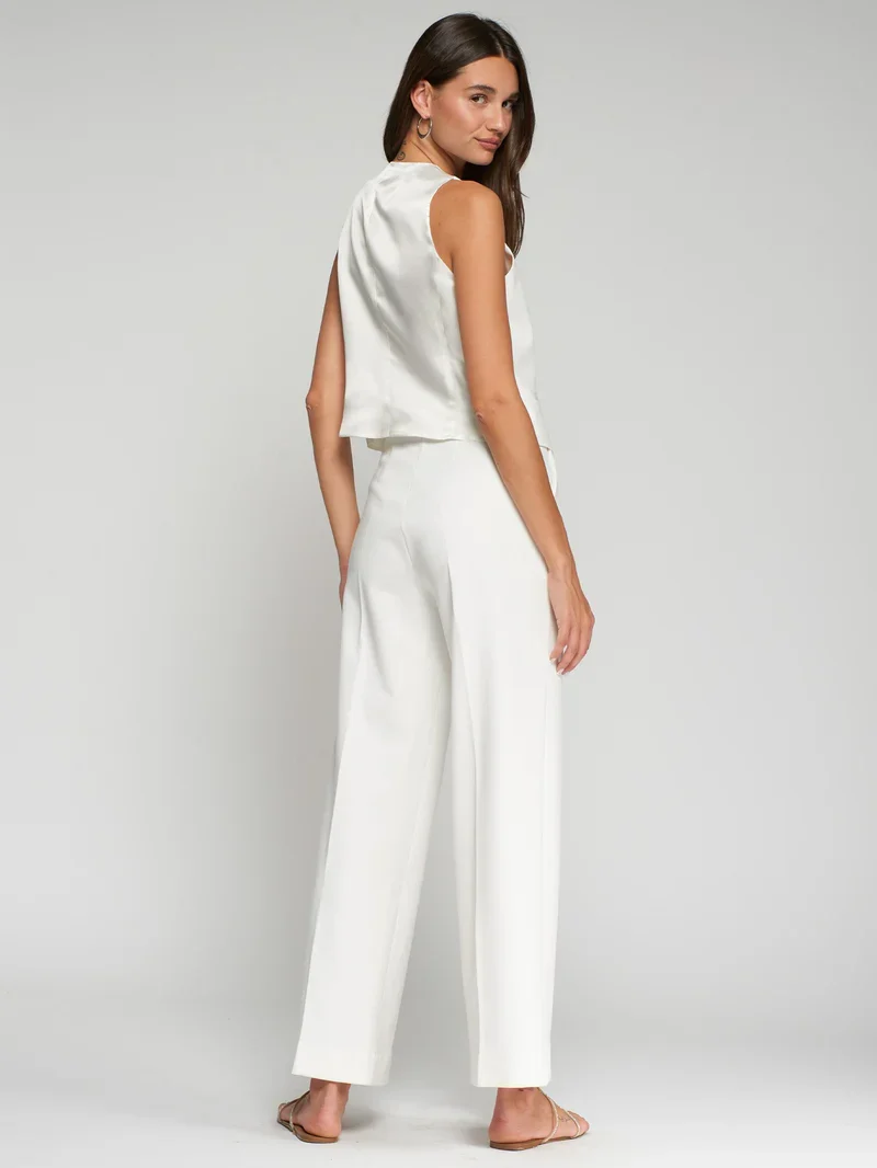Pantalon taille haute à jambe large Ona