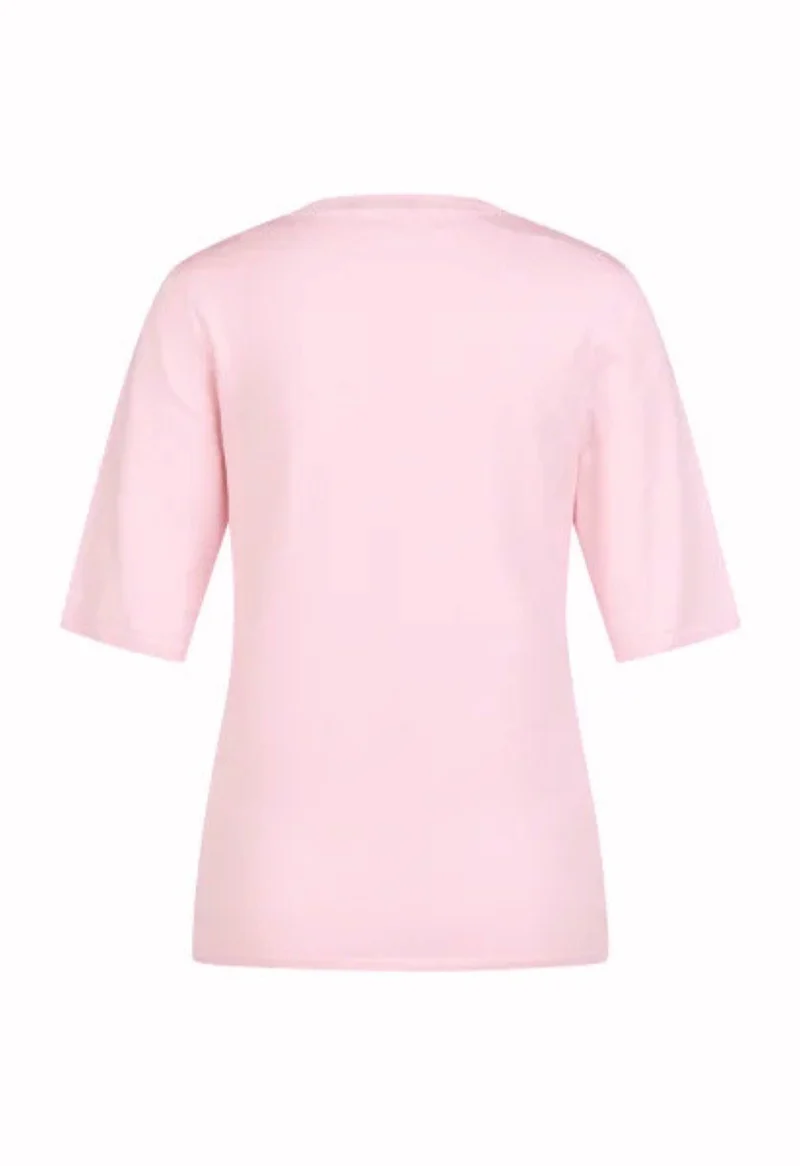 T-shirt en tricot col rond - Rose