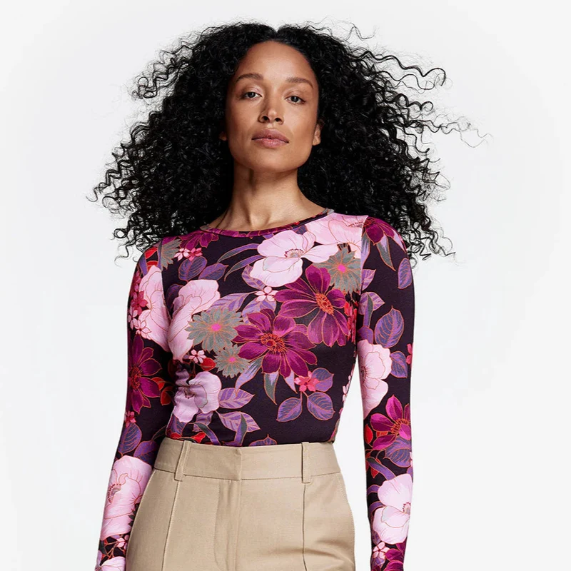 T-shirt à manches longues avec motif floral
