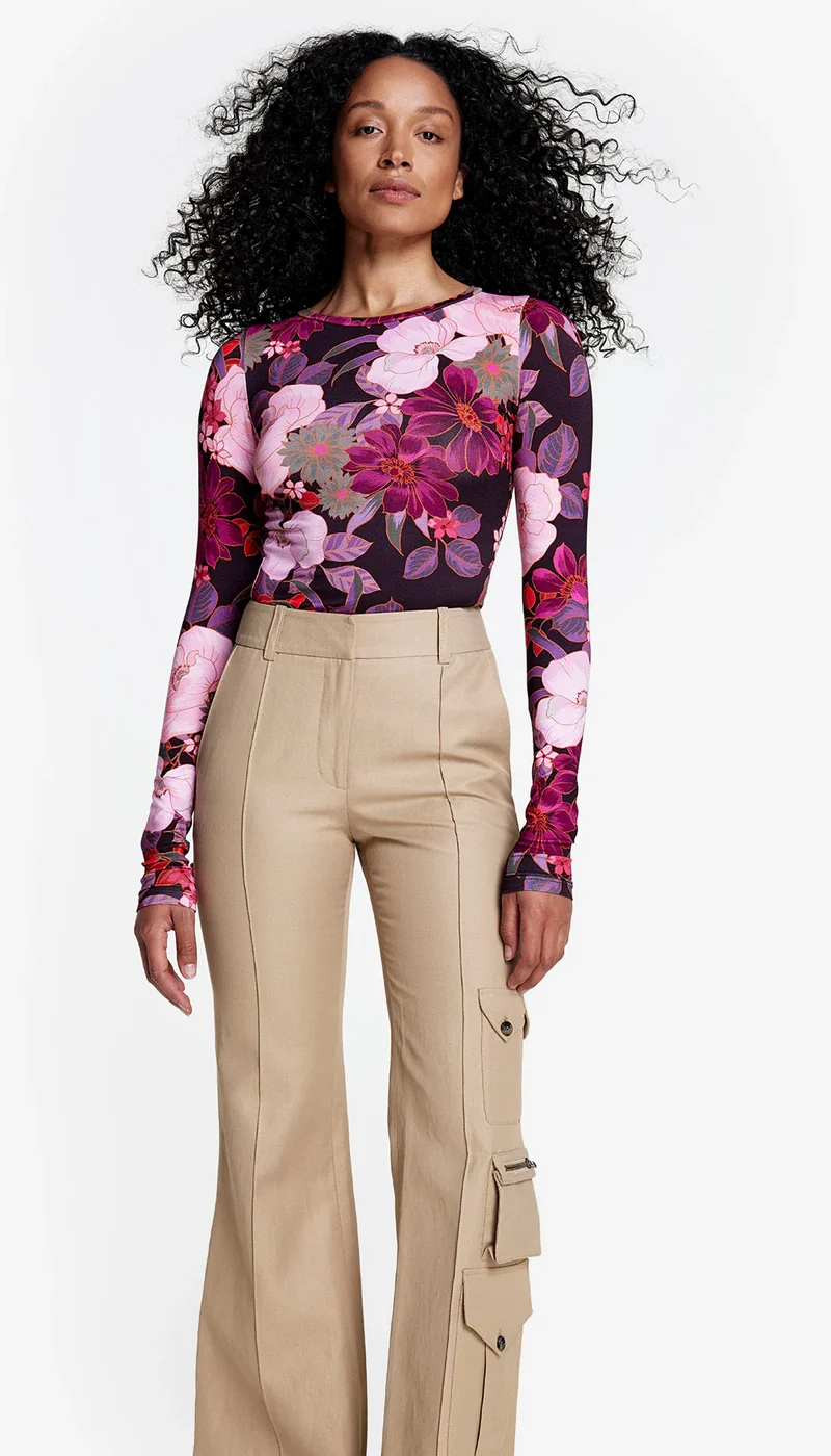 T-shirt à manches longues avec motif floral