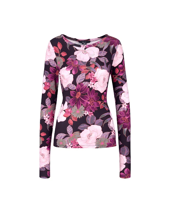 T-shirt à manches longues avec motif floral