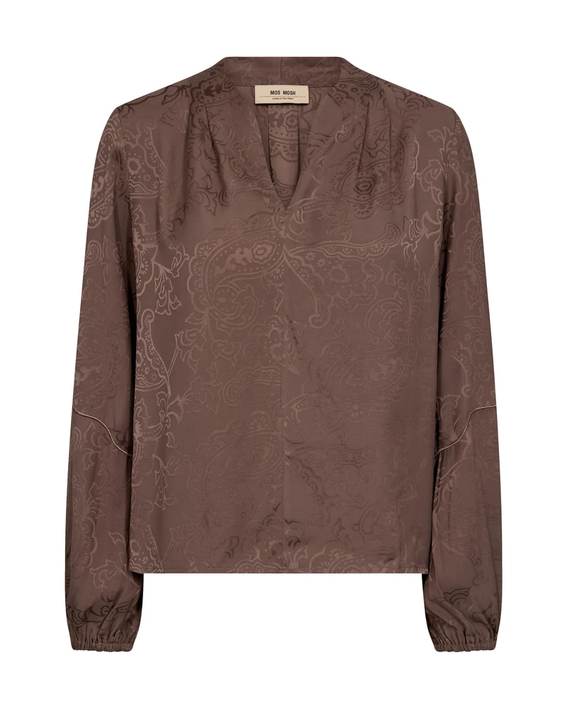 Blouse jacquard à encolure en V Hefa