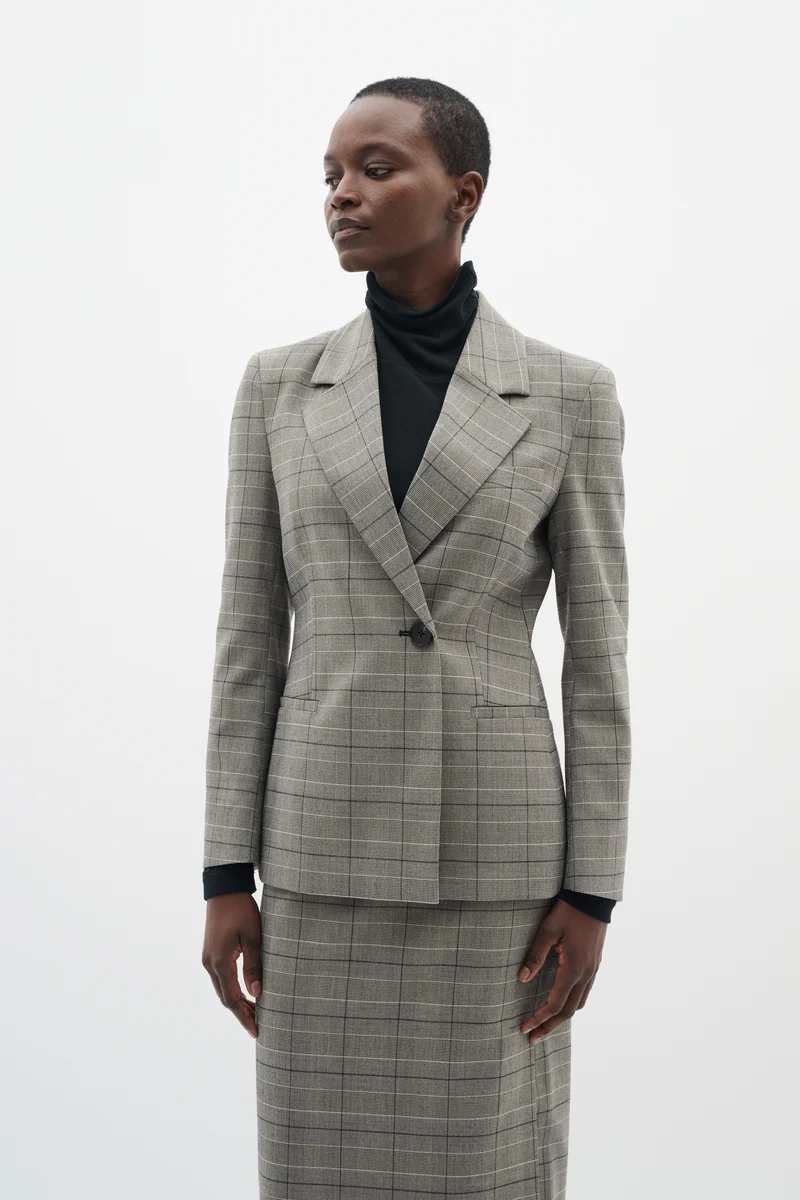 Veston ajusté avec motif Prince de Galles Broklyn