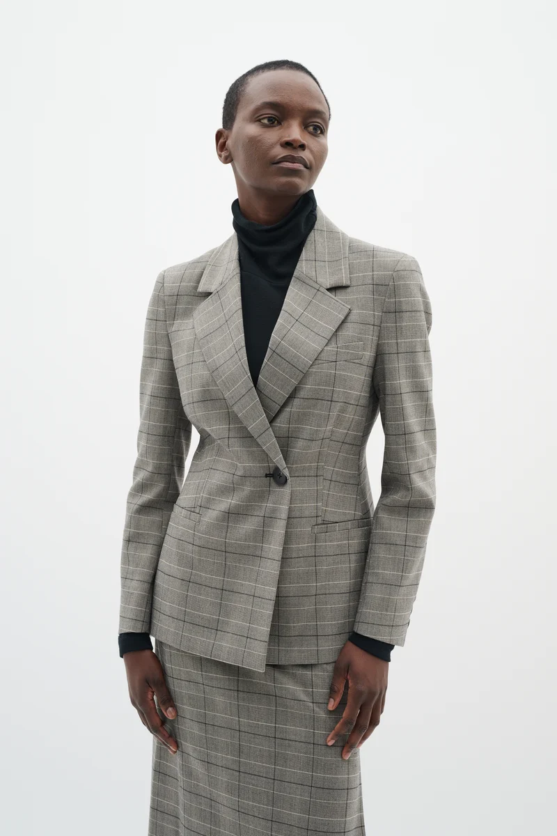 Veston ajusté avec motif Prince de Galles Broklyn