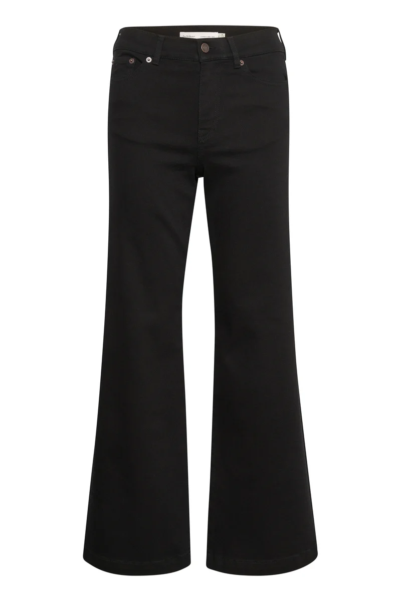 Jeans noir Paris évasé et taille haute
