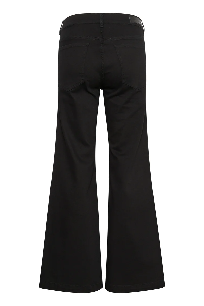 Jeans noir Paris évasé et taille haute