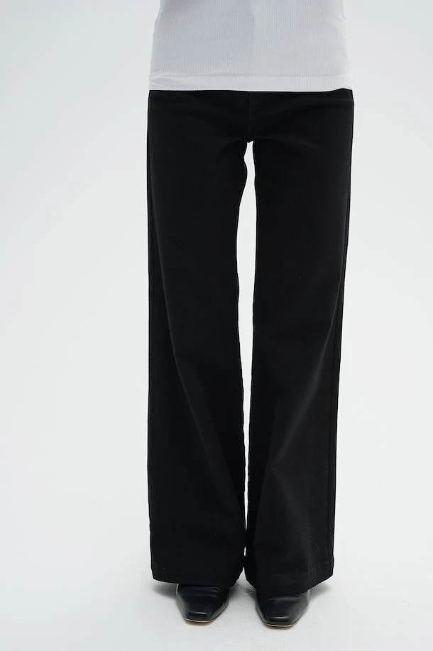 Jeans noir Paris évasé et taille haute