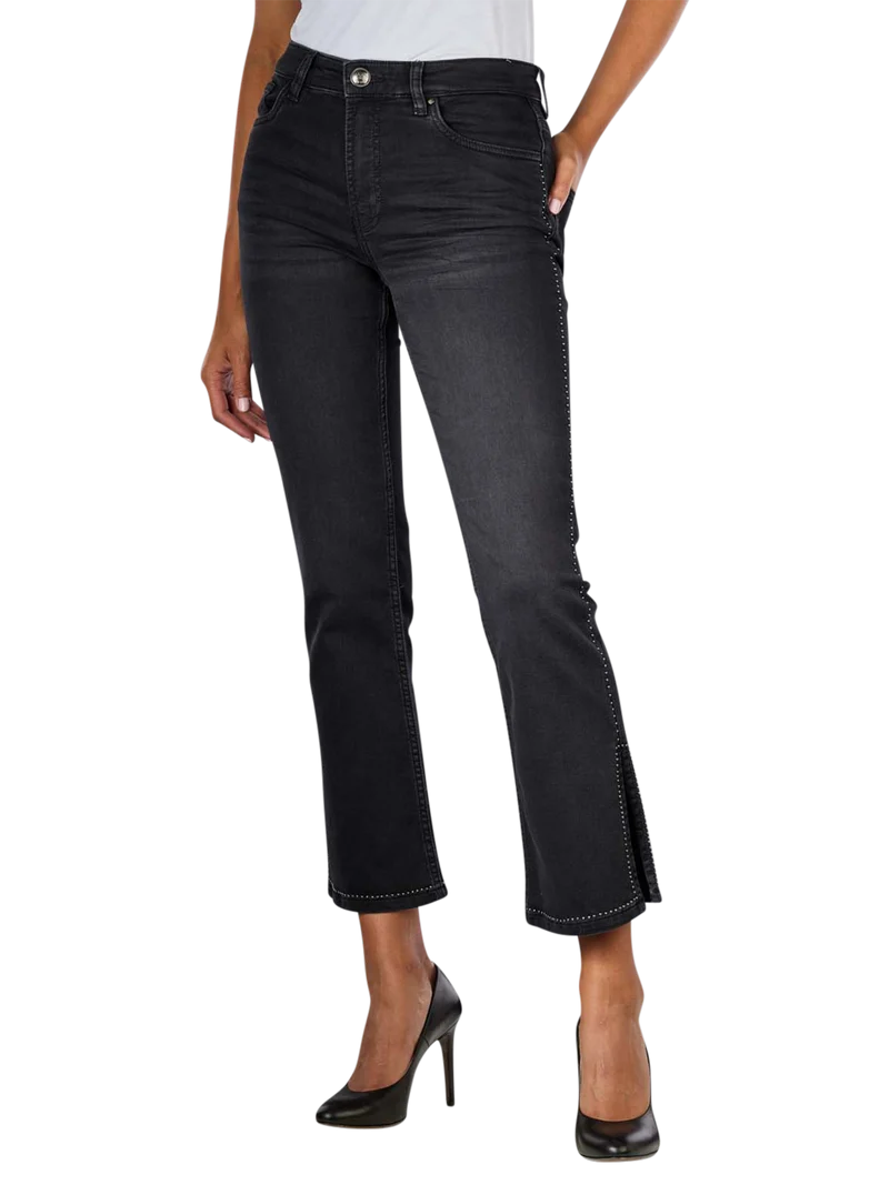 Jeans Everest effet gris avec clous