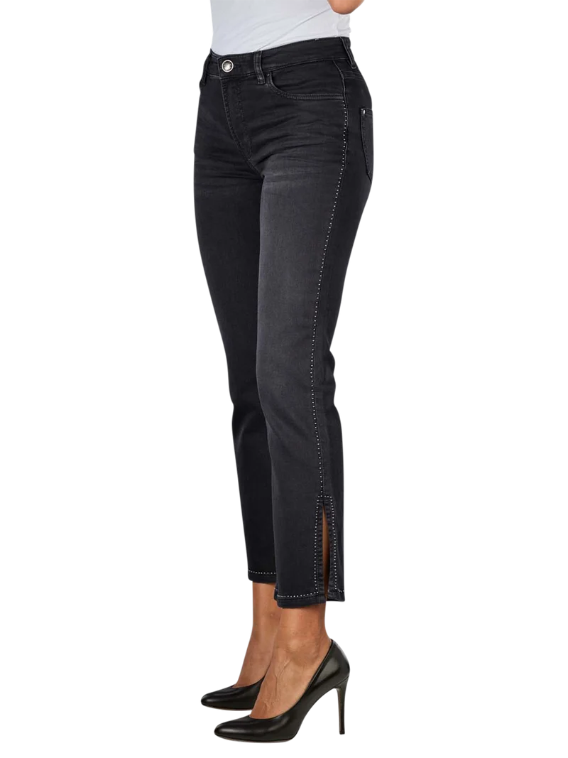 Jeans Everest effet gris avec clous