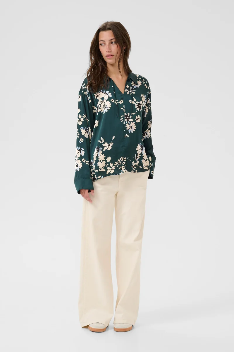 Blouse soyeuse avec imprimé floral Sheena