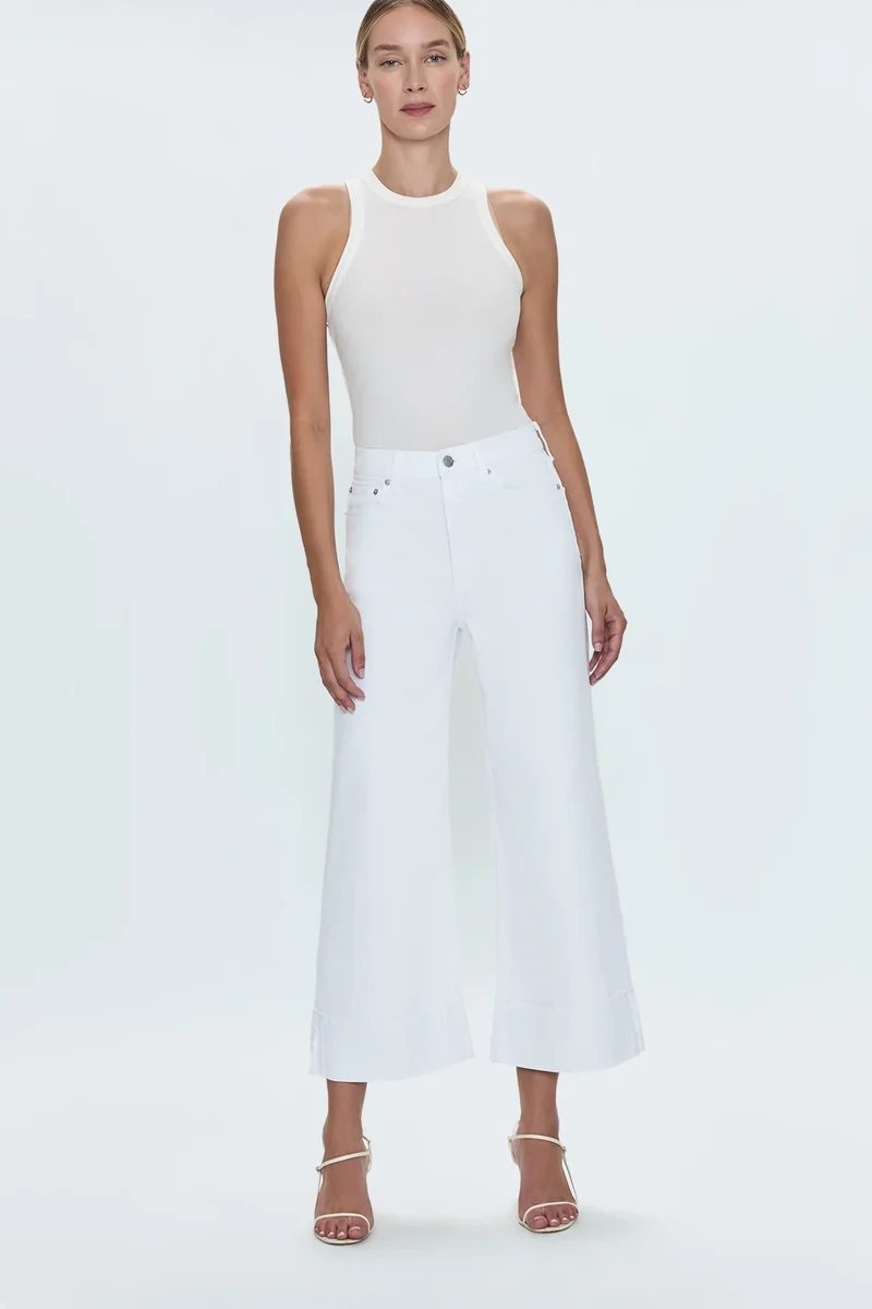 Jeans ample avec revers à taille haute Lana