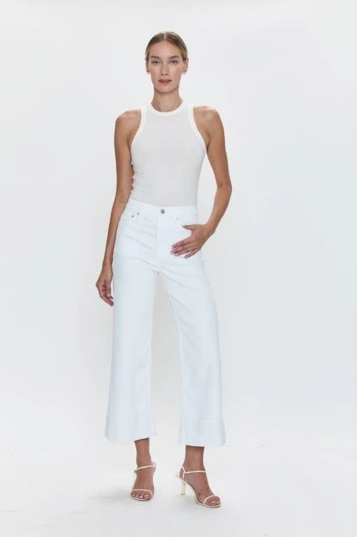 Jeans ample avec revers à taille haute Lana