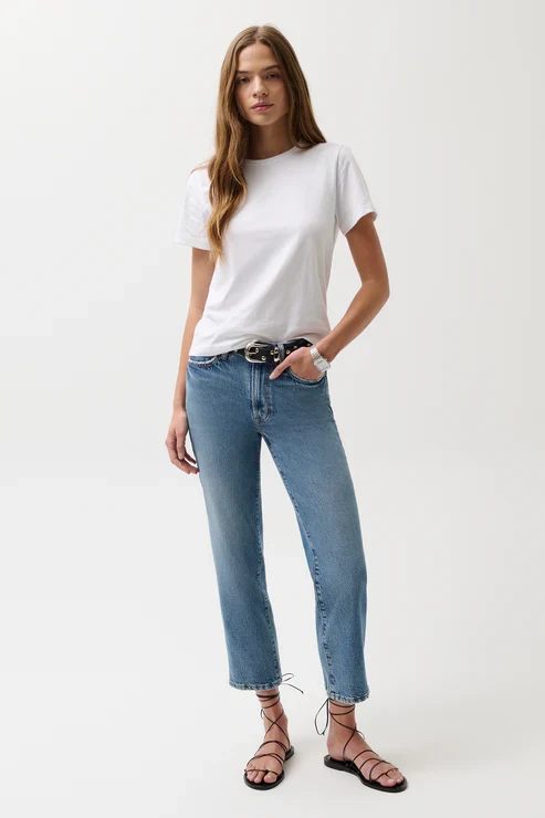 Jeans droit Aleks à coupe courte