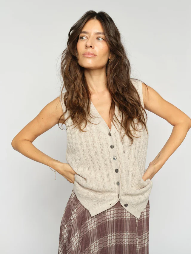 Tricot Rinja sans manches à col polo